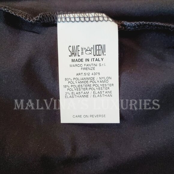 AVE THE QUEEN DRESS MAXI LONG SIGNATURE PRINTED TULLE OPEN BACK sz S SMALL - Picture 9 of 10